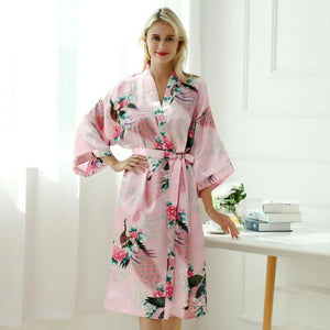 Long Japanese Kimono Pajamas Pink