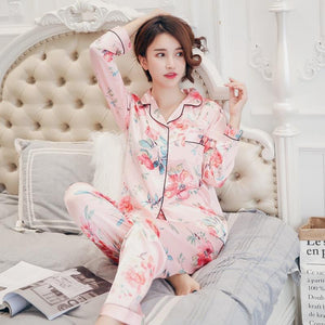 Pink Silk Japanese Pajamas