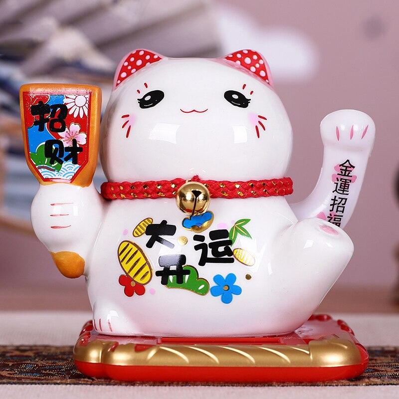 Back view of maneki neko figurine
