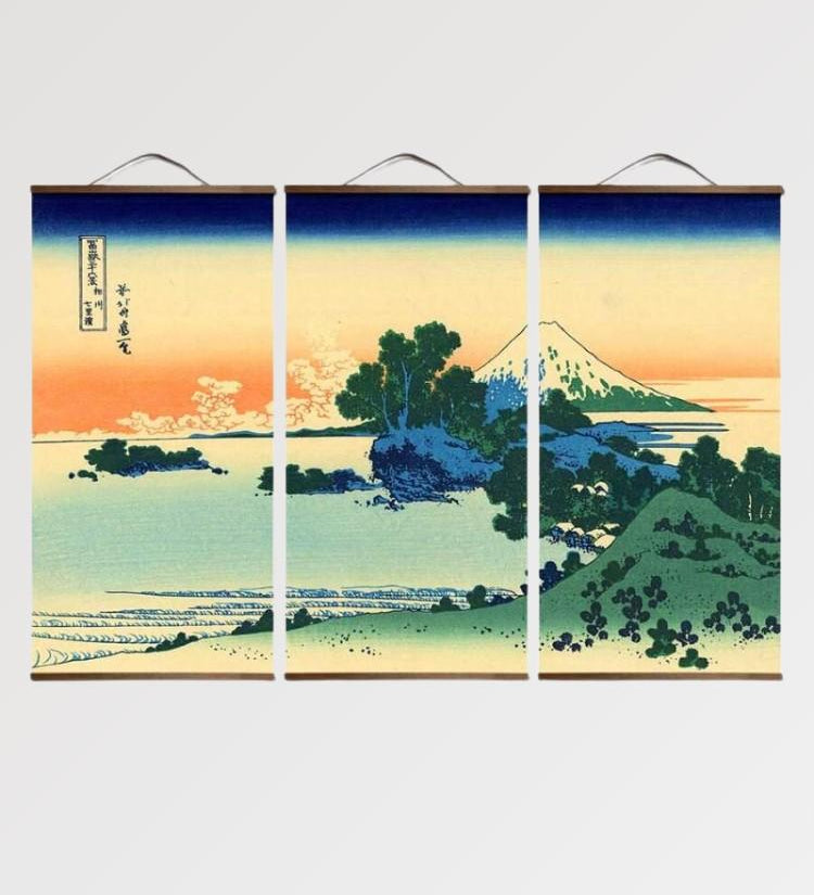 Japanese triptych painting