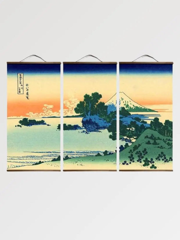 Japanese Triptych Painting &