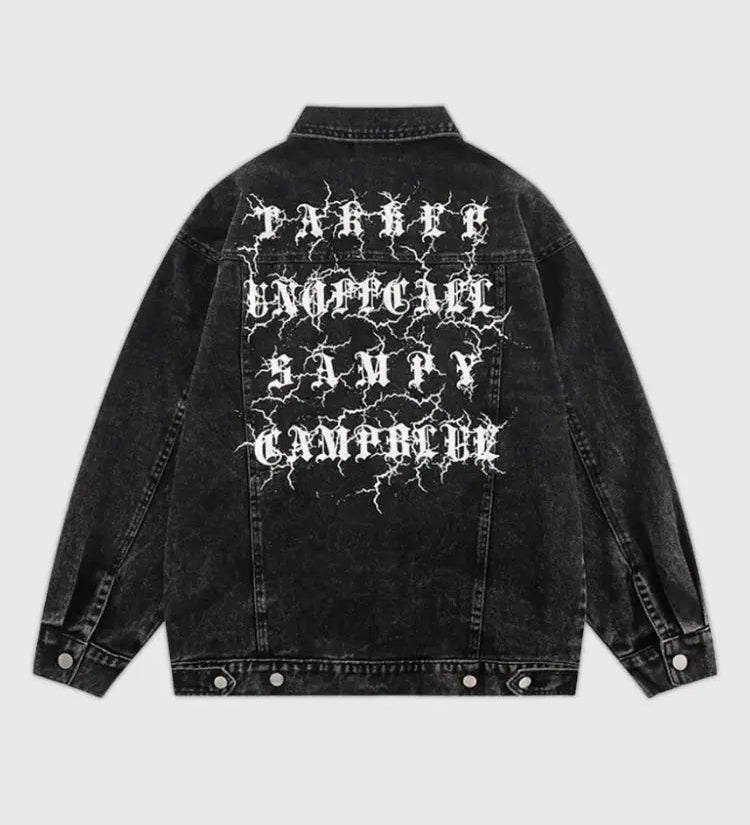 Retro Gothic Denim Jacket 'KR77'