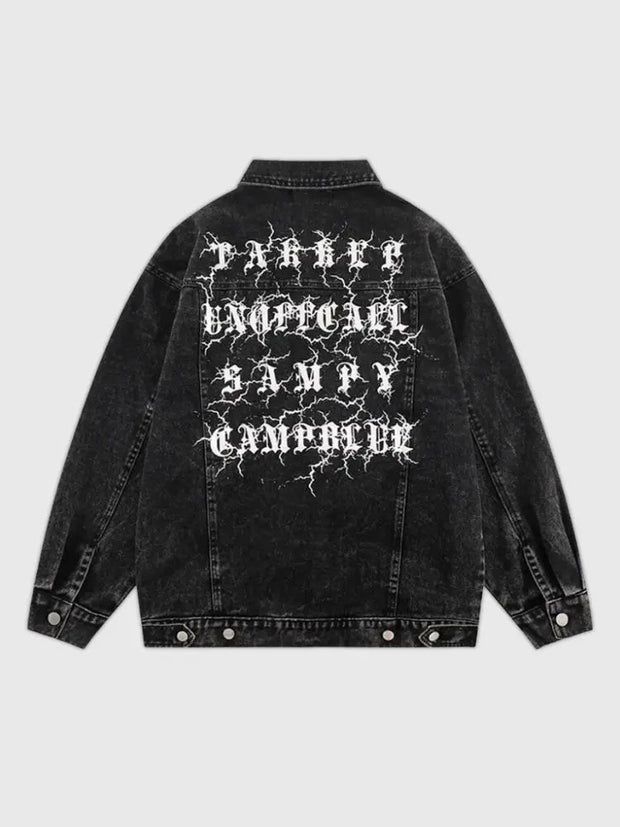 Retro Gothic Denim Jacket &