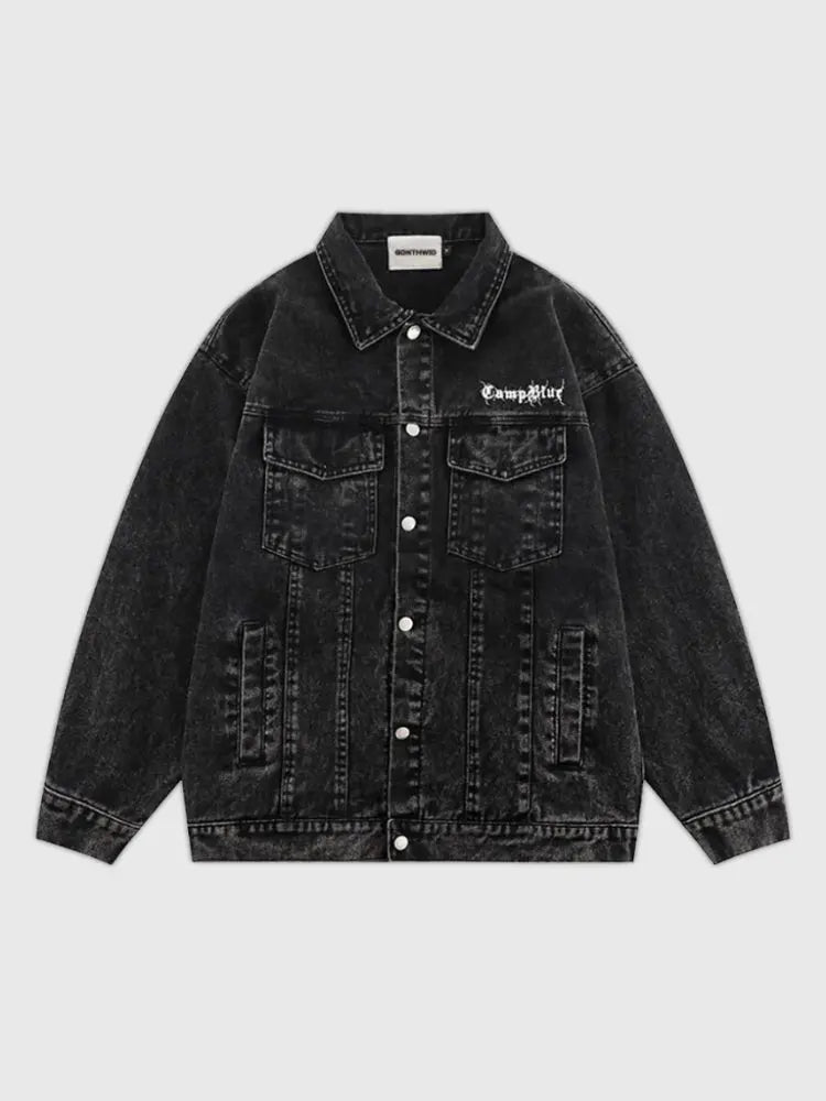 Retro Gothic Denim Jacket 'KR77'
