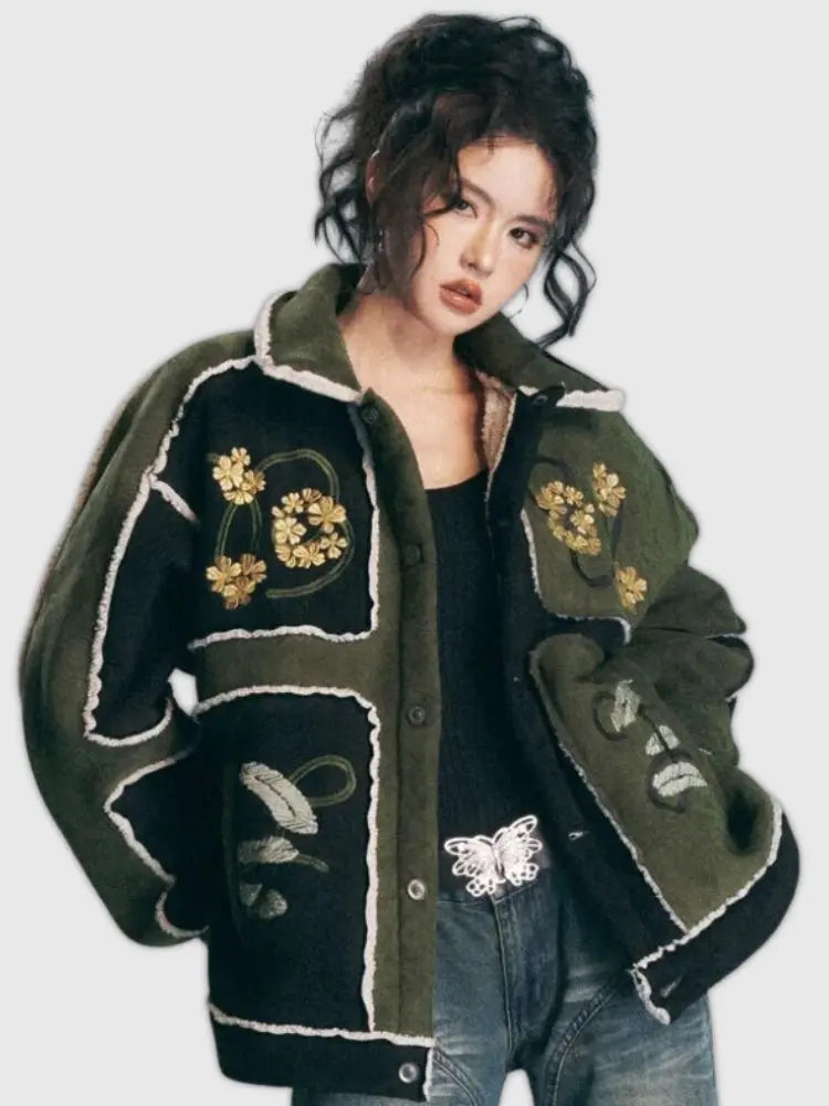 Retro Floral Patchwork Jacket 'Mitsu'