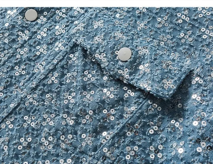 Sequined Jean Jacket 'CRG711'