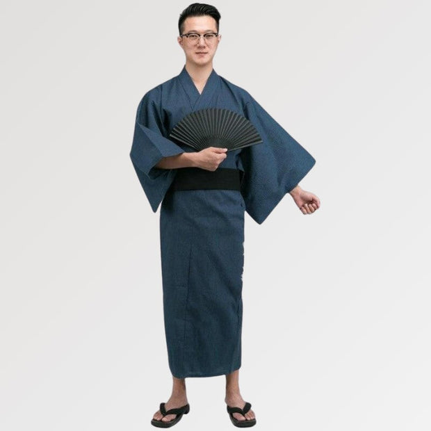 Genuine Japanese style Yukata for men in navy blue color