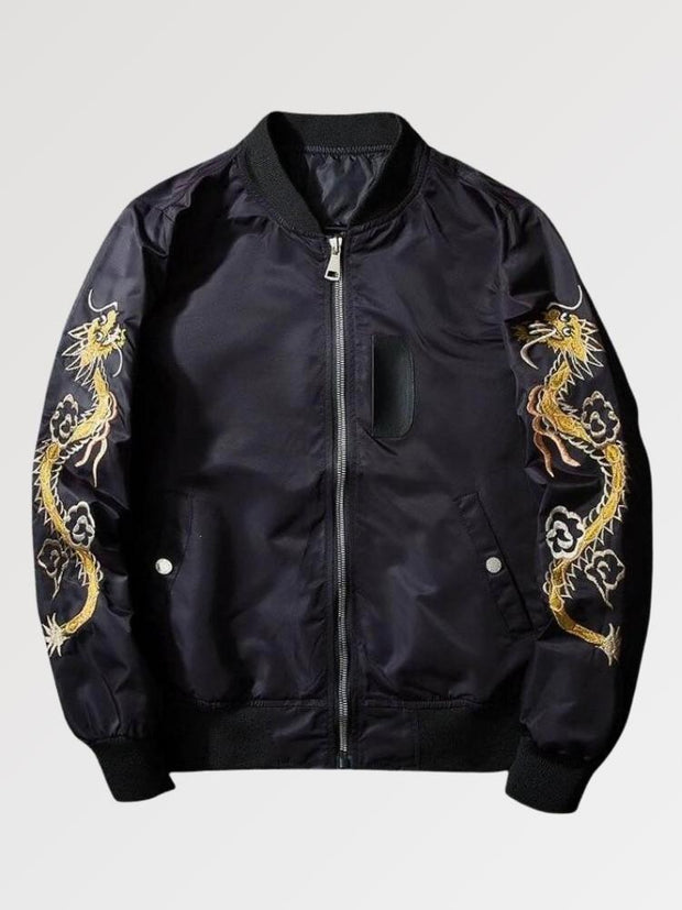 Get our aviator bomber jacket at a low price, a traditional embroidered piece in cotton