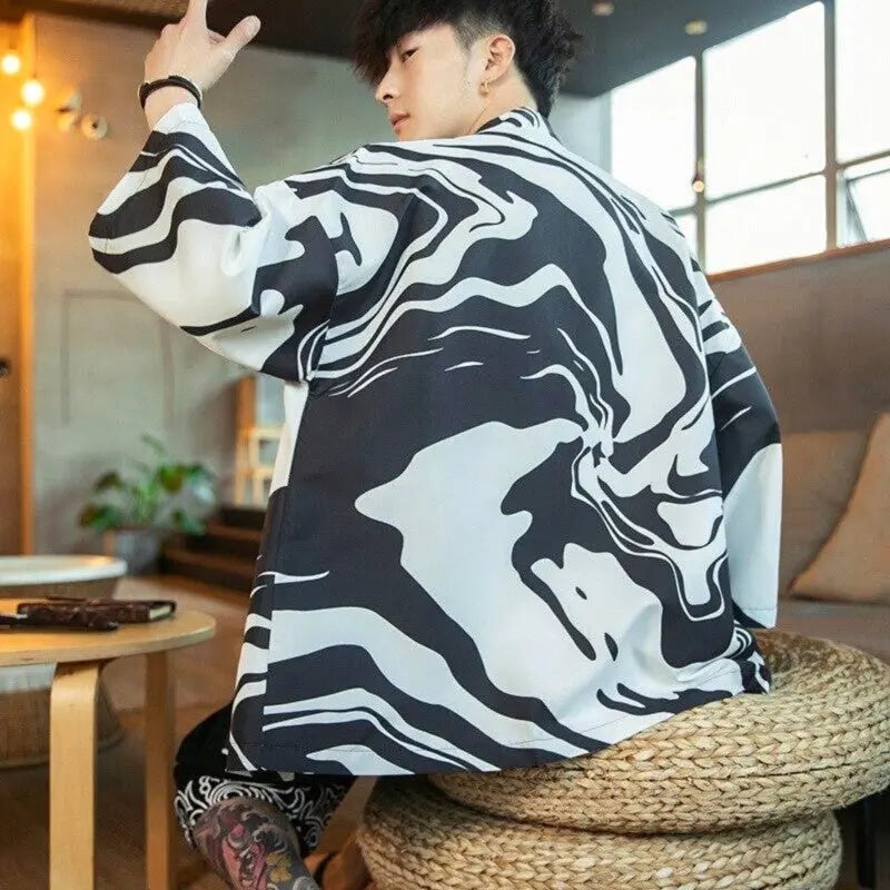 Black and White Kimono