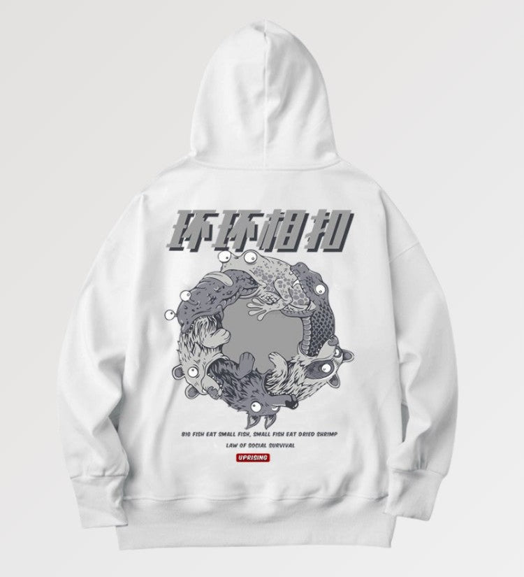 Black Hoodie Japanese Writing 'Kaeru'