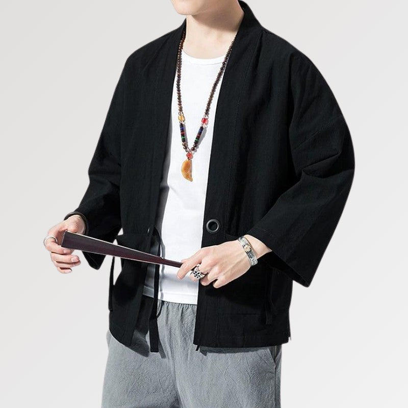 Black Men's Kimono 'Yuudai'