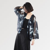 Black Transparent Kimono 'Hayko'