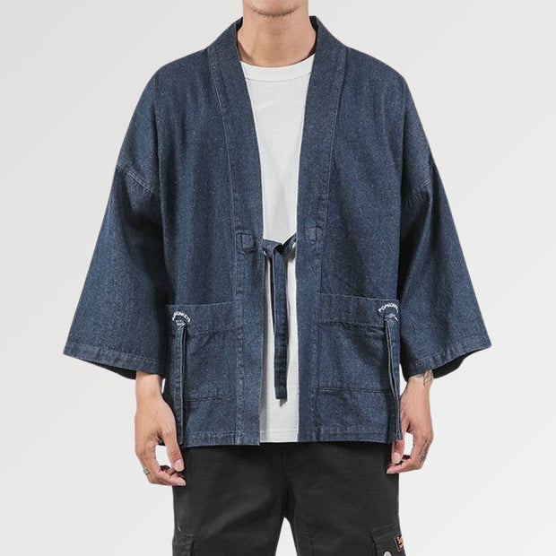 Limited edition of denim kimono jacket in durable cotton