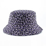 Side view of leopard print bucket hat — Japanese cotton, wacko maria designer bucket hats alternative