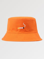 Back view of black embroidered bucket hat — Tokyo cotton, prada embroidered bucket hat alternative