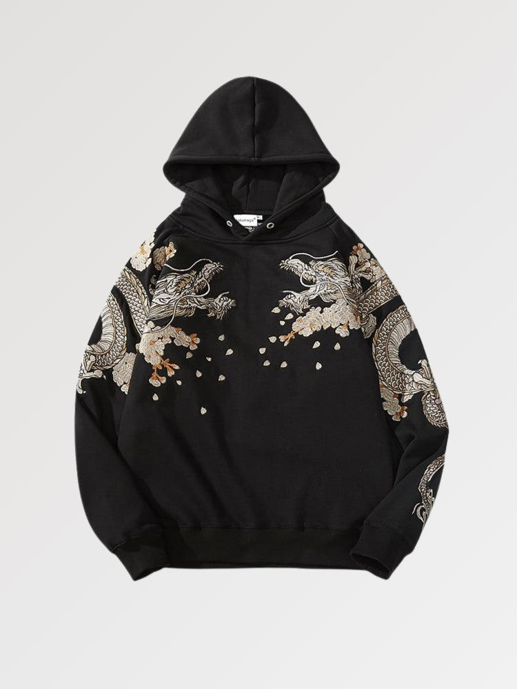 Embroidered Dragon Hoodie 'Tatsu-Ryga'