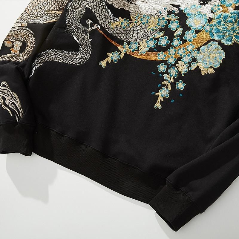 Embroidered Dragon Hoodie 'Tatsu-Ryga'