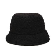 Cream sherpa fuzzy bucket hat front detail — Tokyo winter streetwear, ganni fuzzy bucket hat alternative