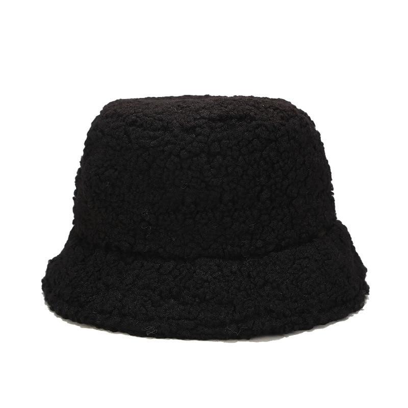 Cream sherpa fuzzy bucket hat front detail — Tokyo winter streetwear, ganni fuzzy bucket hat alternative