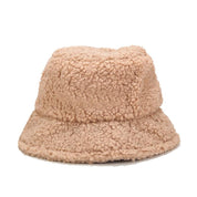 Side view of fuzzy bucket hat in cream — Tokyo sherpa, beams fuzzy bucket hat alternative