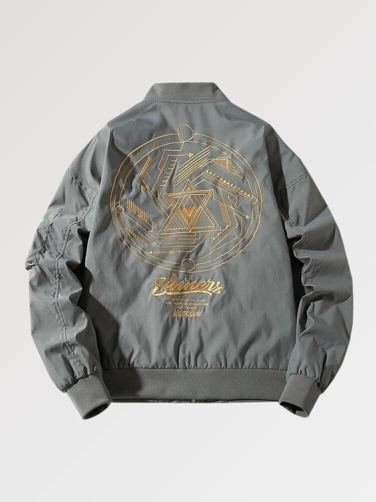 Conquer the millenium and tame the Matrix by wearing our geometric bomber jacket