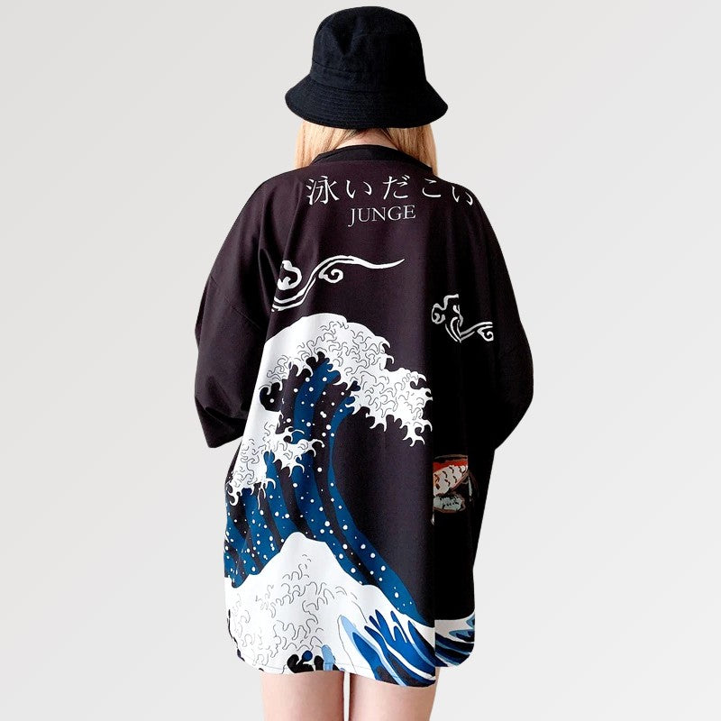 A great wave off kanagawa kimono for Women