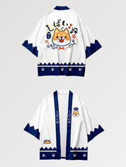 Haori kimono with soft colors representing the Shiba Inu, emblematic dog of Japan