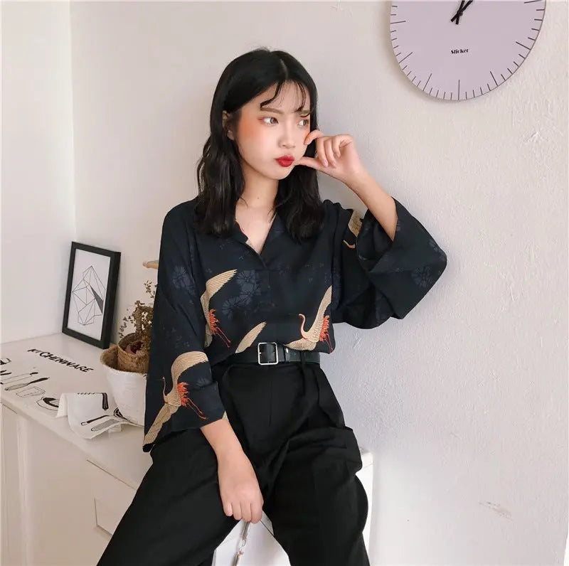 japanese down blouse