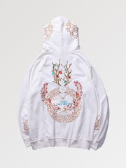 Edition of the japanese cotton hoodie with traditionally embroidered patterns
