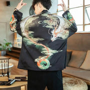 Japanese Shen-Long dragon print kimono for men