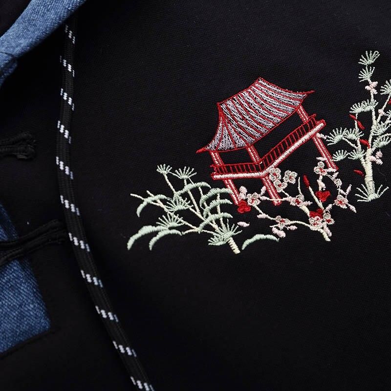 Japanese Floral Hoodie 'Sakura Patchwork'