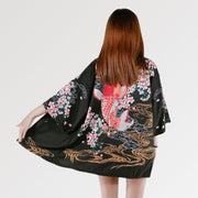 The chic japanese kimono jacket for women with japanese symbols