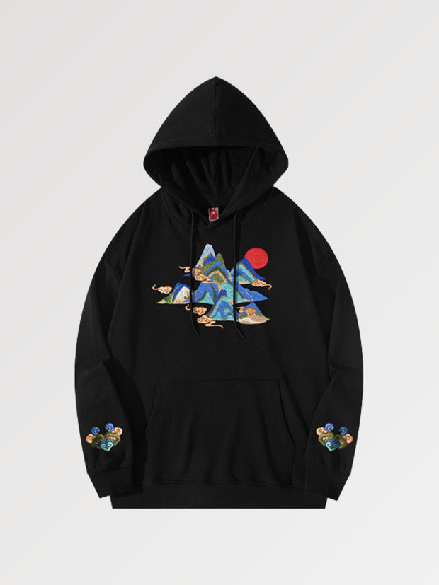 Our Japanese Landscape hoodie represents the feeling of freedom felt when climbing Mount Fuji
