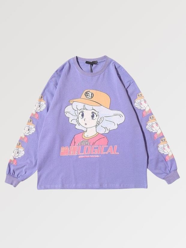 Japanese shirt with retro design and long sleeves