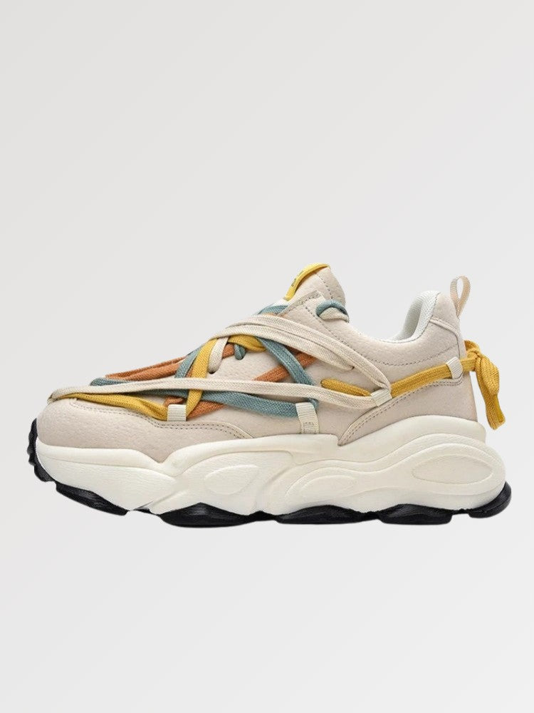 Elegant japanese made sneakers in an atypical and innovative style