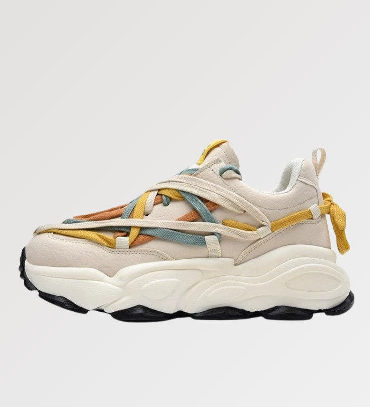 Elegant japanese made sneakers in an atypical and innovative style