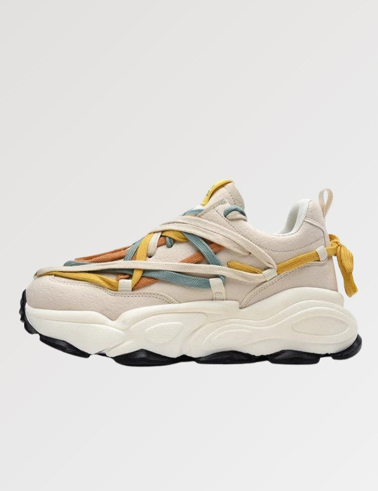 Elegant japanese made sneakers in an atypical and innovative style