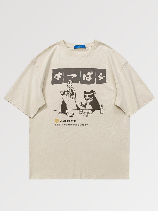 Japanese Shirt Pattern with maneki neko