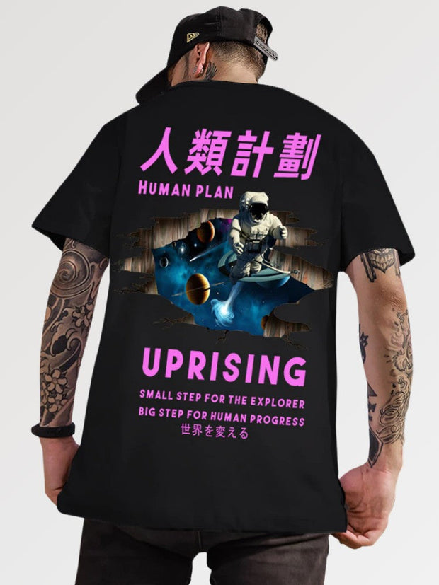 T-shirt from the Japanese brand Uprising and its Japanese characters on the back