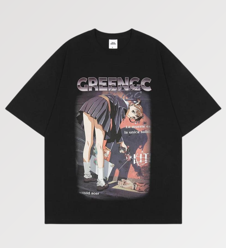 Tee shirt for woman of a Japanese schoolgirl slayer