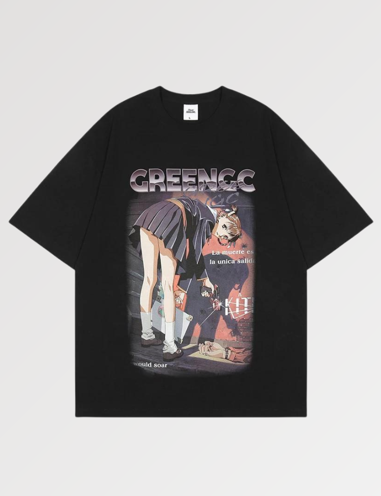 Tee shirt for woman of a Japanese schoolgirl slayer