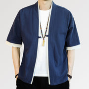 The classic kimono jacket for men in blue color