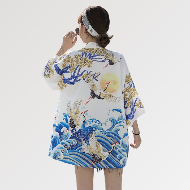 Knee length kimono jacket best sale