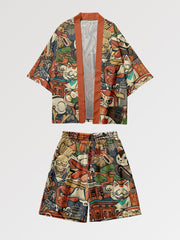 Kimono Set 'Daruma x Neko'
