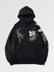 Our pure Japanese style kitsune hoodie is a traditional embroidered piece from the famous sukajan coats of post-war Japan