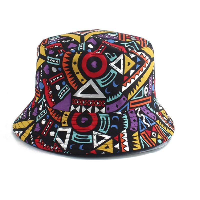 Detail of tribal print on knit cotton bucket hat — Tokyo streetwear, free people knit bucket hat alternative