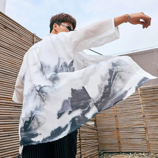 Long White Kimono Jacket