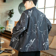 Men's Kimono Top with paint stain pattern
