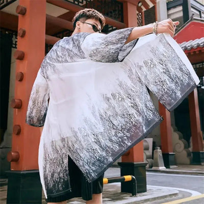 Fanceey Mens Japanese Style Kimono Cardigan Robe Ethnic Anime Mens Clothing  Stores Yukata For Samurai Costume, Haori Obi Beach Streetwear From Baonuan,  $24.75