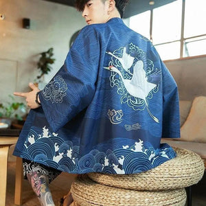 Navy Blue Kimono Jacket 'Kaito Edition'